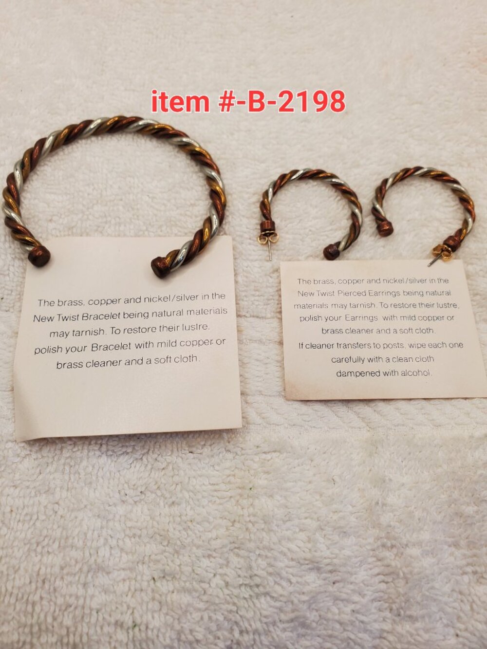 1 Bracelet w/m  Earrings. item 2198. wt. 38 grams.